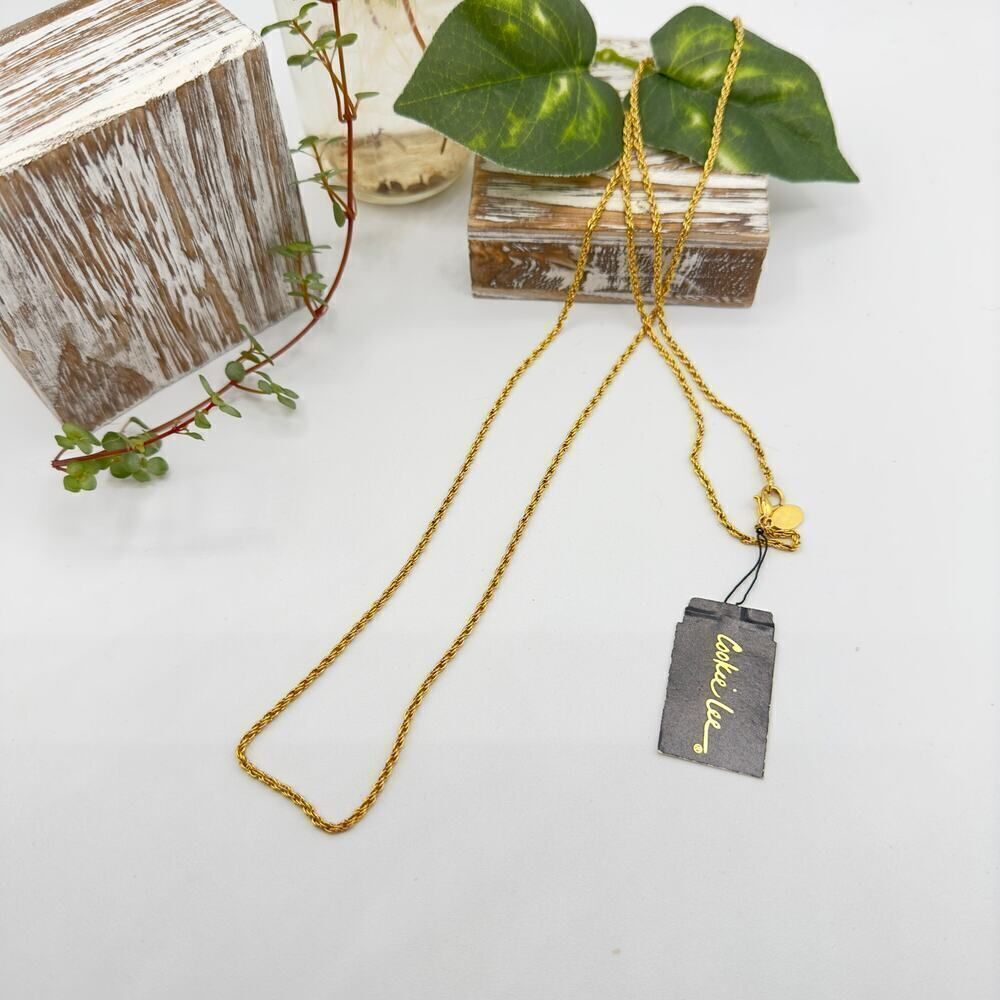 Vintage Cookie Lee Gold Thin Rope Chain Necklace